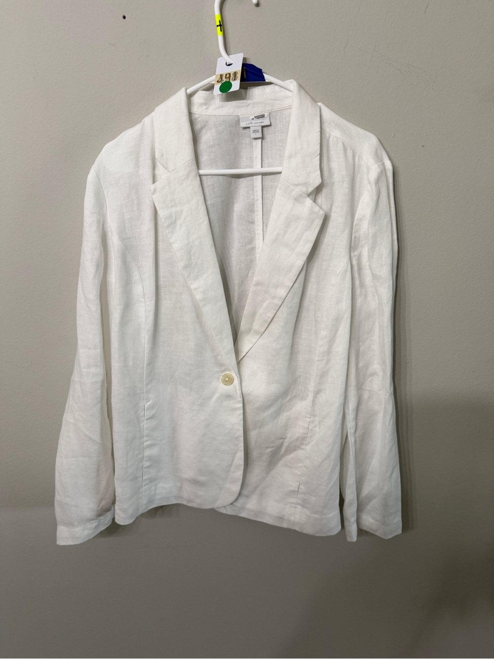 Women’s J.Jill Love Linen White Blazer 100% Linen Size Large